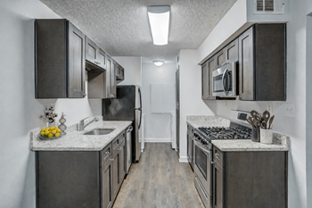 Updated kitchens with stainless steel appliances*